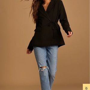 Alma Black Tie-Waist Blazer by 4TH & RECKLESS